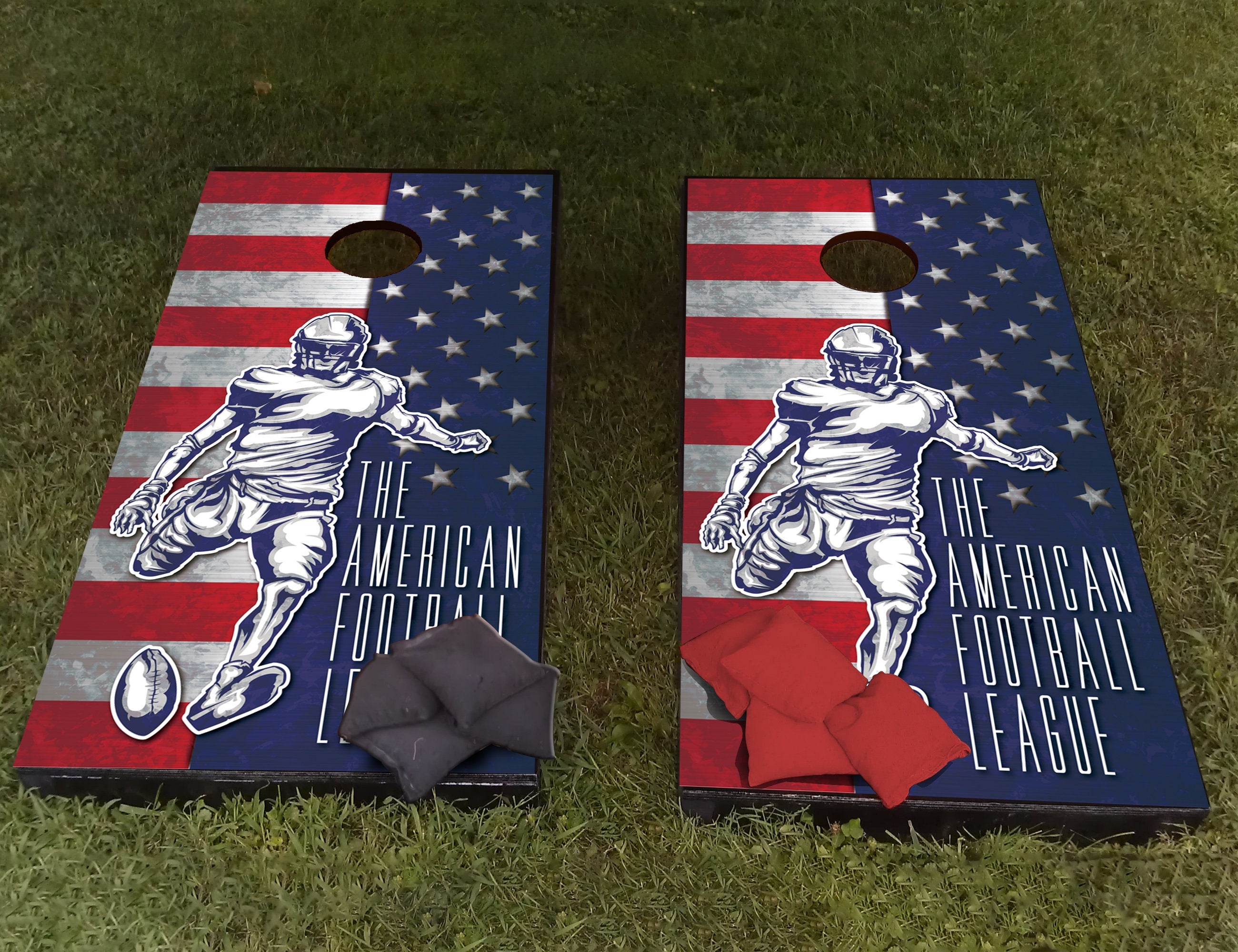 Autocolantes Personalizados para Cornhole da Liga de Futebol Americano