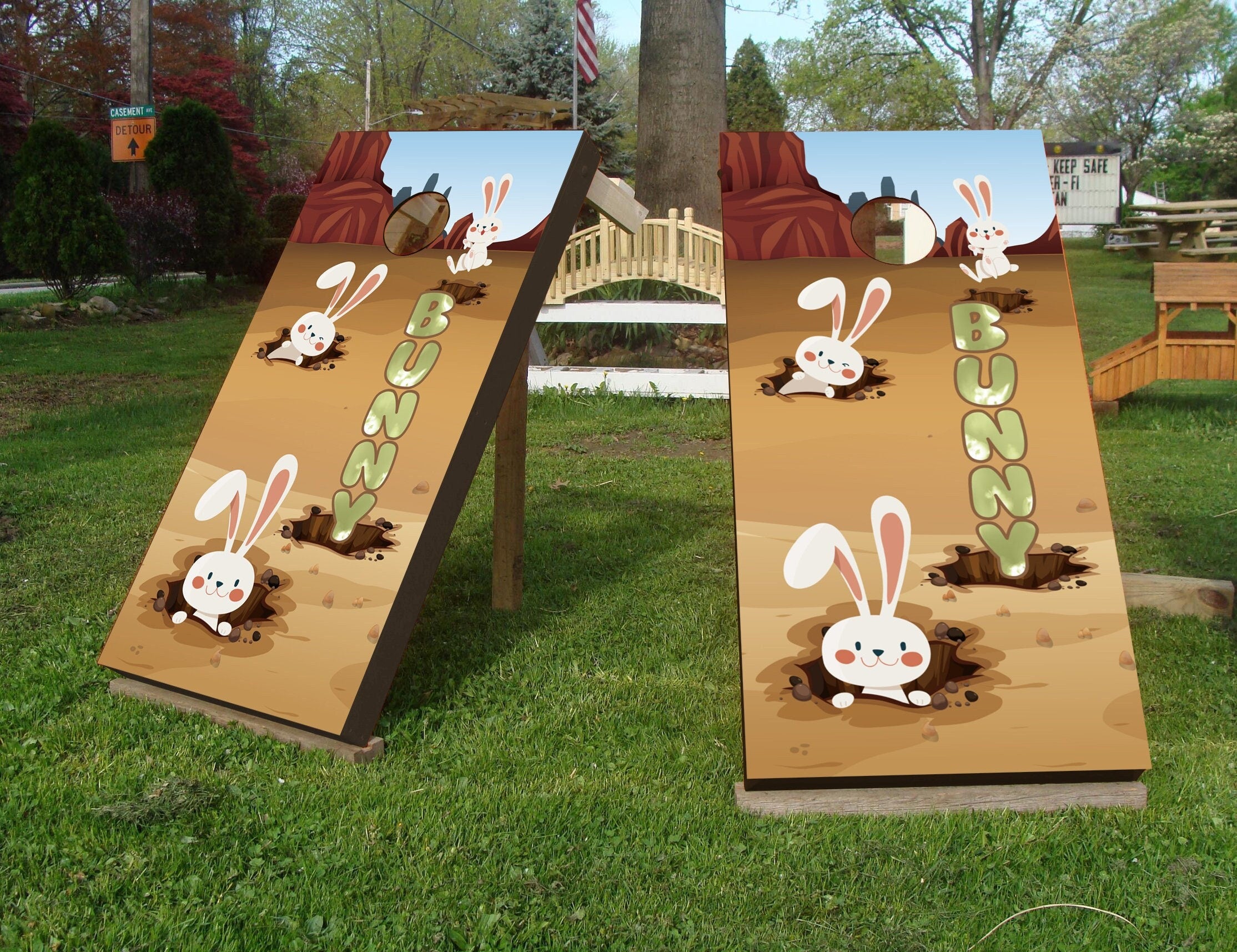 Bunny Custom Cornhole Wraps Decal Sticker