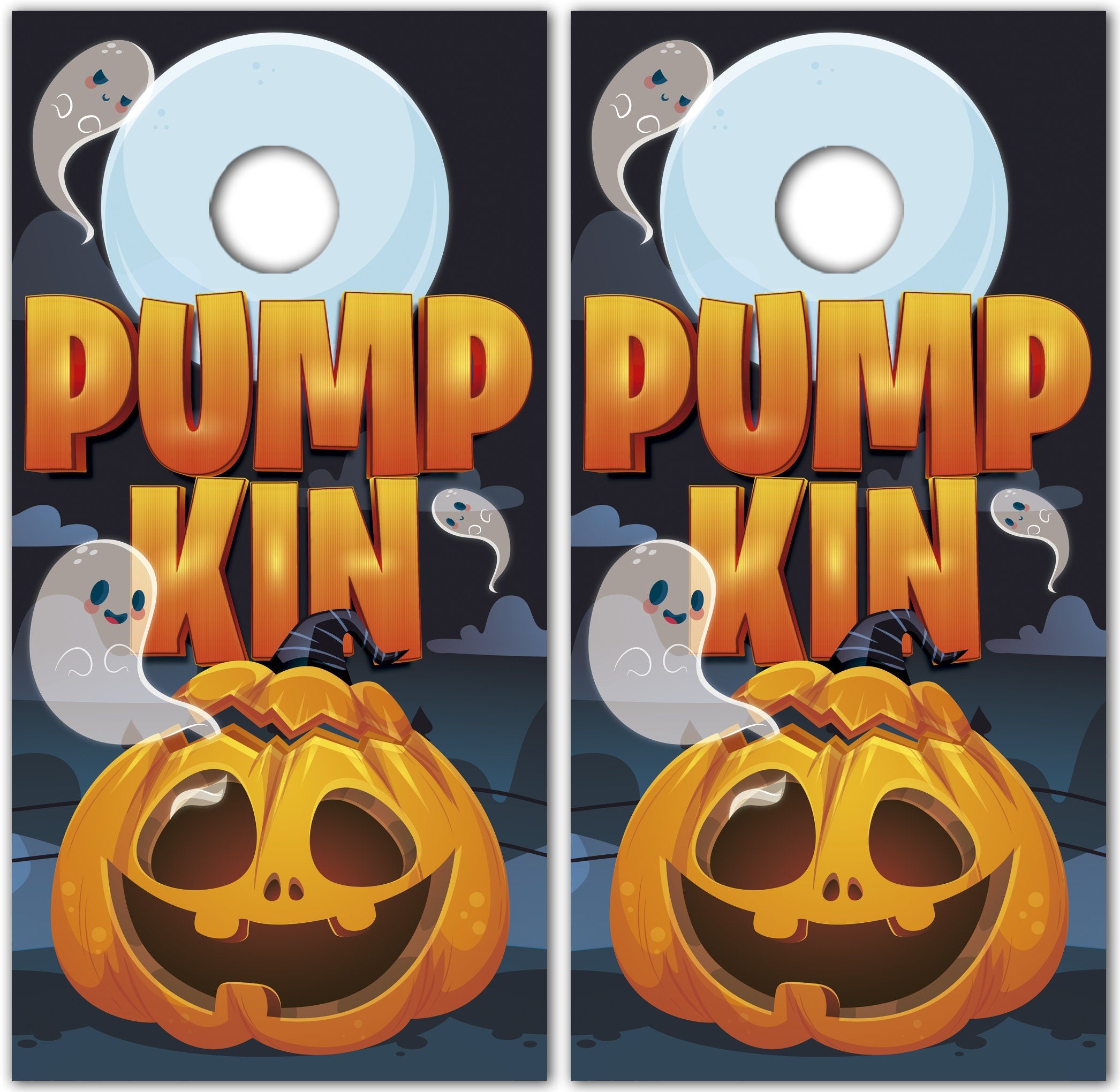 Pumpkin Custom Cornhole Wraps Decal Sticker 3D Texture Single - Laminated - Skin Vinyl Decal for Cornhole Wraps