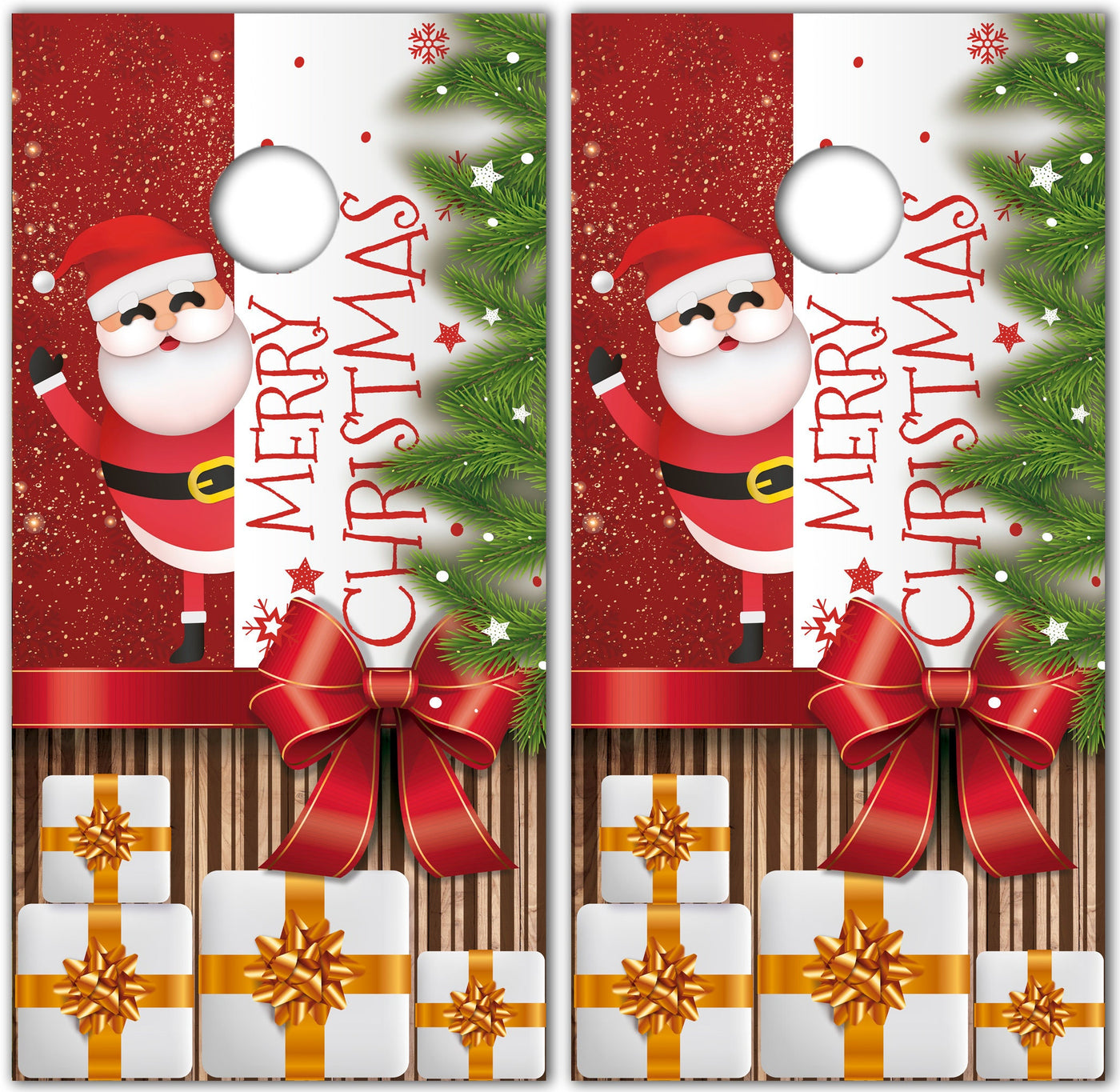 Christmas Santa Claus Custom Cornhole Vinyl Wrap Decal