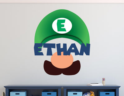 Luigi Custom Name Wall Decal - Personalized Name Sticker Vinyl Removable - Kids Wall Decoration Room - Customize your name