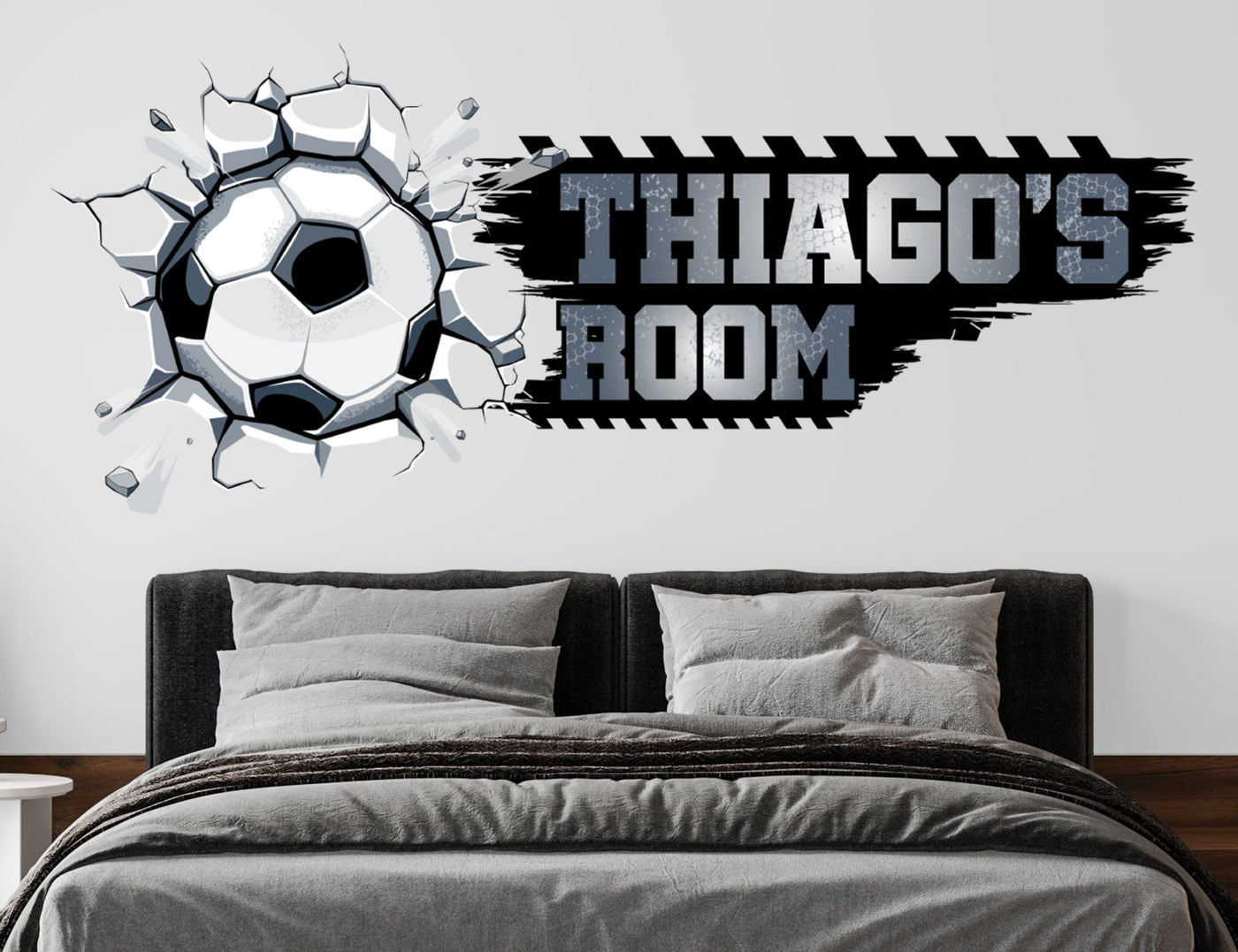Name Soccer Wall Decals for Boys Room Decor - Soccer Personalized Name for Baby Nursery - Soccer Wall Decal for Boys Room - Custom Art