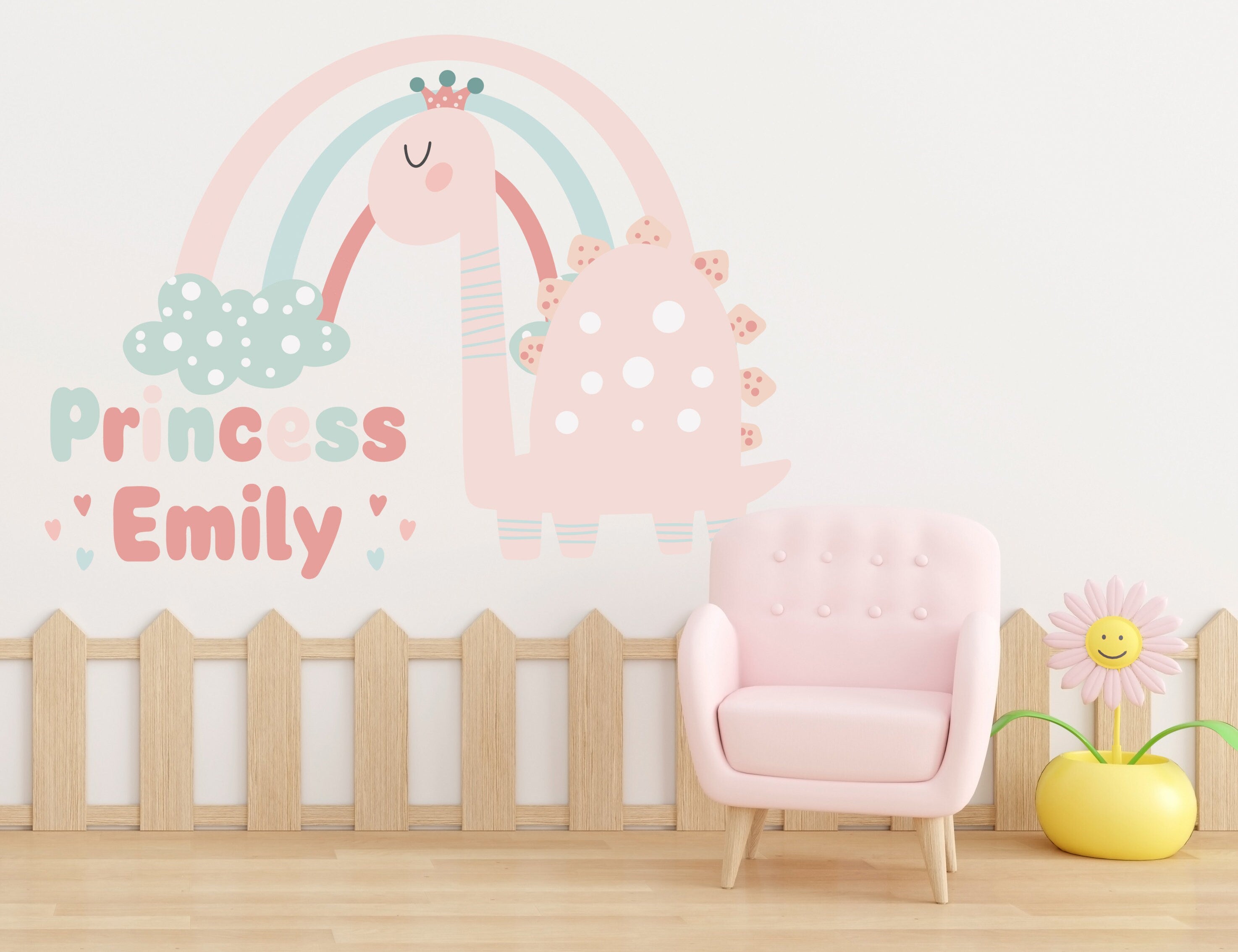 Dinosaur Customizable Wall Sticker - Dinosaur Baby Nursery Art