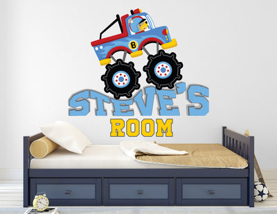 Baby Monster Truck Wall Decals - Custom Name Wall Decal