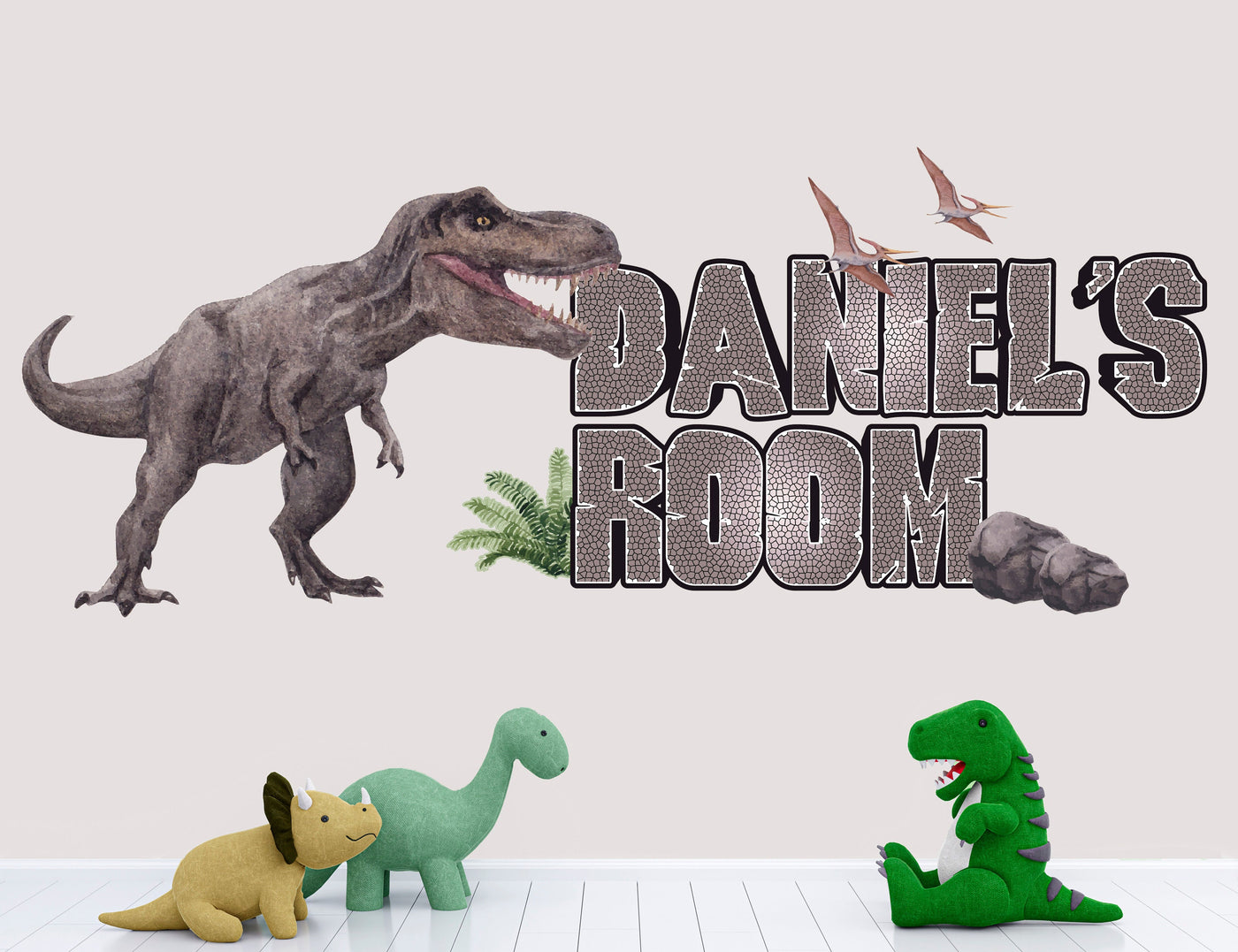 Dinosaur Wall Decal - T-Rex Name Decal