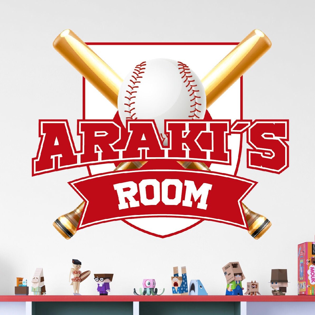 Baseball Custom Name Wall Decal