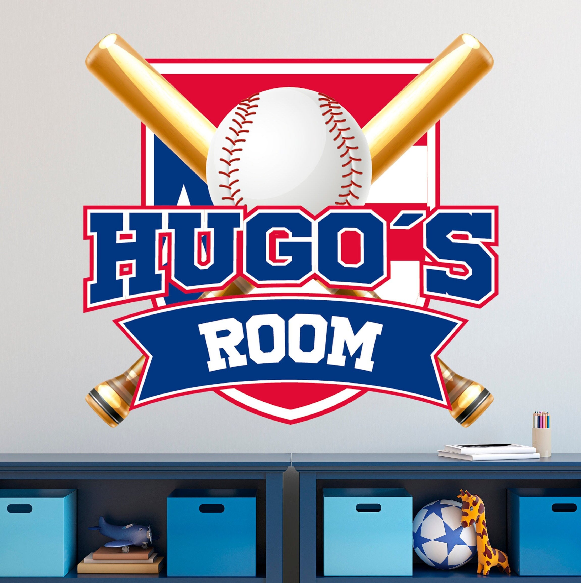 Baseball Custom Name Wall Decal