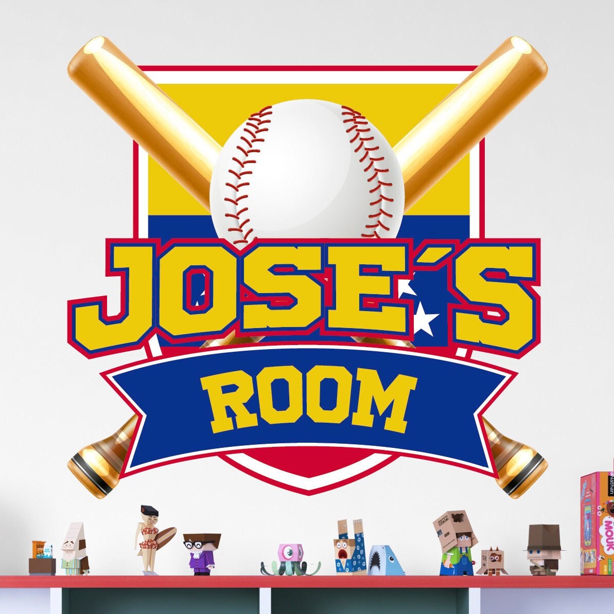 Baseball Custom Name Wall Decal