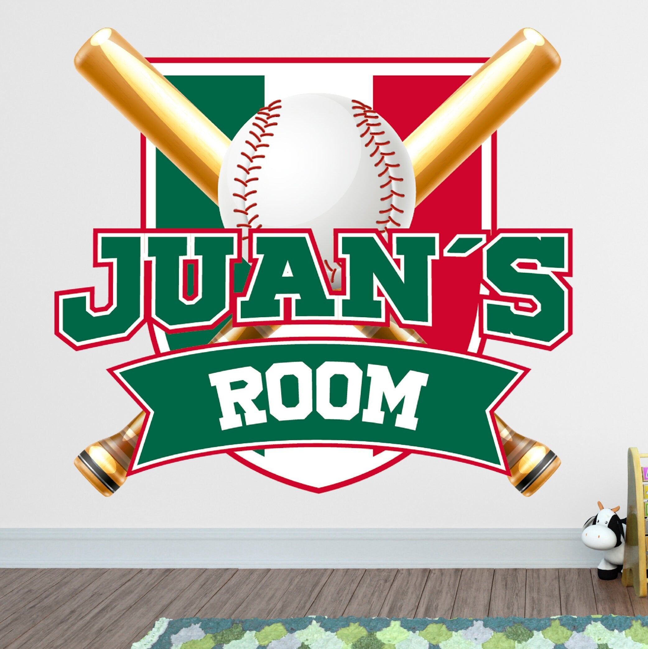 Baseball Custom Name Wall Decal